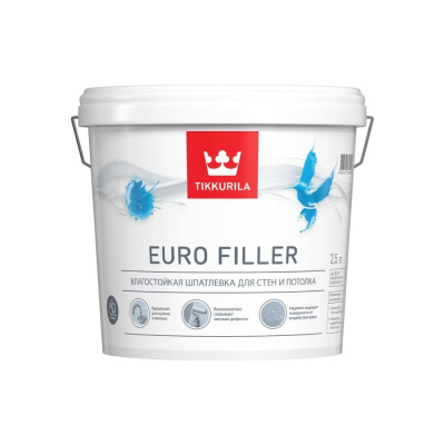 Шпаклевка влагостойкая для стен и потолков 2,5 л TIKKURILA EURO FILLER