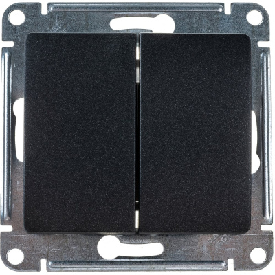 Механизм Systeme Electric (ранее Schneider Electric) серии Glossa (цвет антрацит) выключателя 2-клавишного