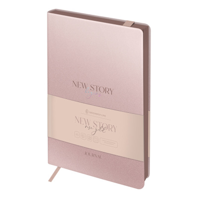 Ежедневник недатированный, А5, 136л., кожзам, Greenwich Line "New Story. Rose gold", тон. блок