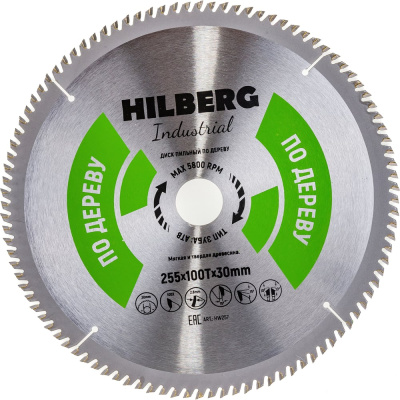 Диск пильный Hilberg Industrial Дерево (255x30 мм; 100Т)