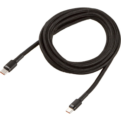 Кабель SKYWAY type-c - type-c, 60w, в мягкой оплетке, черный, 2м