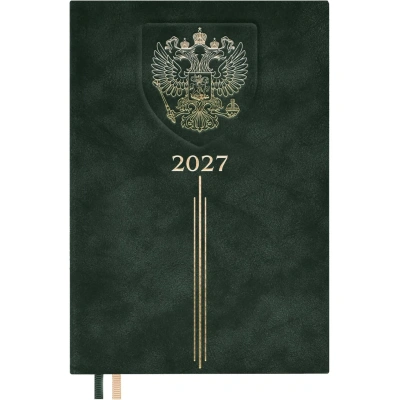 Ежедневник датированный 2027 ESCALADA А5 (146x211мм) 176л герб зелен 73505
