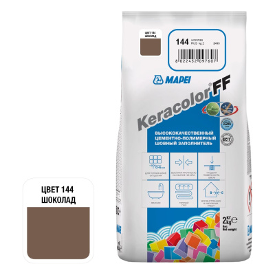 Затирка MAPEI KERACOLOR FF № 144, 2 кг, шоколад