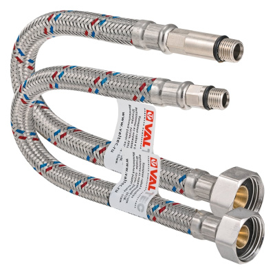 Гибкая подводка для смесителя Valtec комплект М10х18 мм М10х35 ммхG1/2” 120 см
