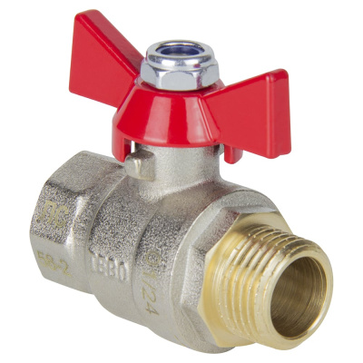 Кран шаровой TEBO полный проход ВН/НАР 1/2" бабочка T-КШ.202.12.КБ.CN