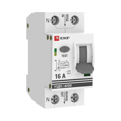 Устройство защиты от дугового пробоя EKF (УЗДП) 1P+N 16А PROxima afdd-2-16-pro без автоматического выключателя