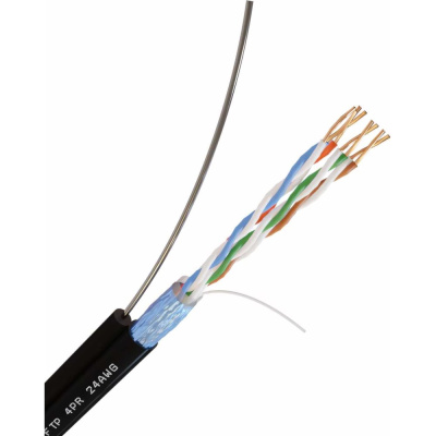 Кабель Netlink с одножильным тросом NL-CU FTP 4PR 24 AWG CAT5e 305м ВНЕШНИЙ
