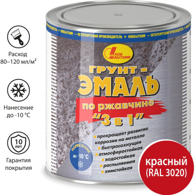 Грунт-эмаль по ржавчине Новбытхим 3382