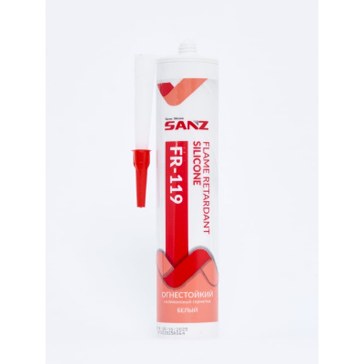 Огнестойкий силиконовый герметик SANZ FR-119 класс EI 180, белый, 280 мл