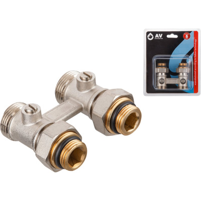 Клапан прямой шаровой AV Engineering 3/4" нар, для радиатора (мультифлекс)