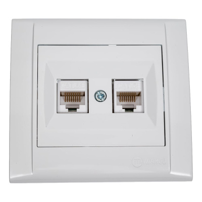 Розетка компьютерная двойная MAKEL СП Defne 16А IP20 CAT 5 белый