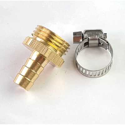 Наконечник Профитт латунный НР 1/2" 10 мм + хомут