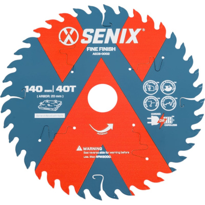 Диск пильный по дереву 140х20 мм, 40Т SENIX