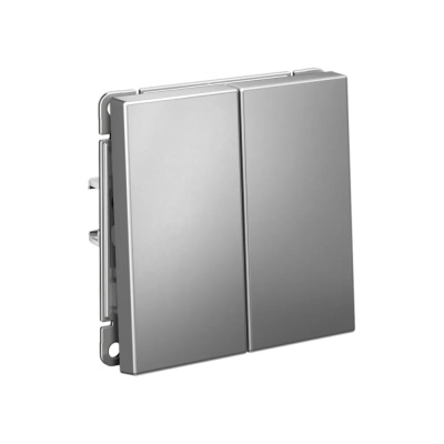 Выключатель кнопочный 2-клавишный ArtGallery Systeme Electric 10 АХ быстрозажимная клемма механизм Сталь