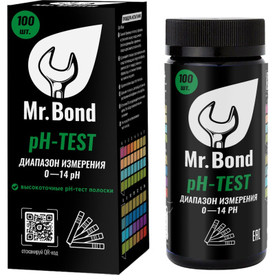 Набор из 100 полосок с диапазоном измерения pH 0-14 Mr.Bond