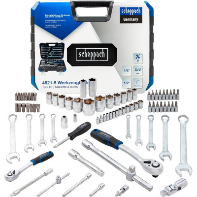 Набор инструментов Scheppach 1/4", 1/2", 82 предмета