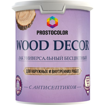 Лак PROSTOCOLOR WOOD DÉCOR ПРОСТОКОЛОР с воском (матовый) 0,9 л