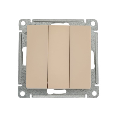 3-клавишный выключатель Systeme Electric Atlasdesign песочный сх.1+1+1, 10ах