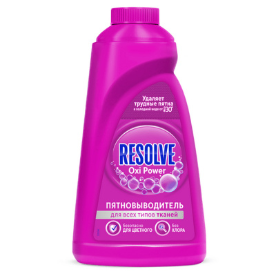 Пятновыводитель Resolve "Oxi Power", жидкий, для цветных тканей, 1л