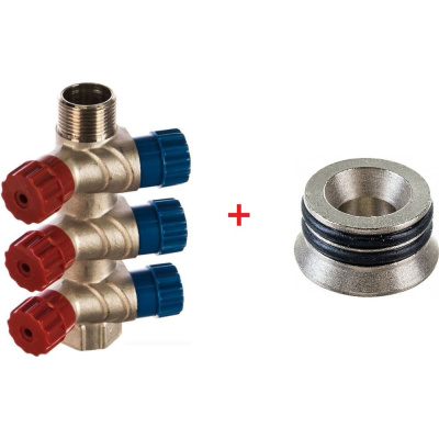 Комплект Valtec _15 VI7 Коллектор с вент. 3 вых.х3/4x1/2 НР