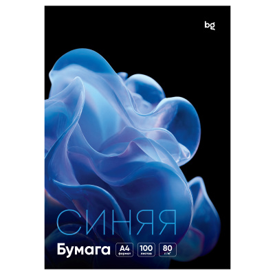 Бумага цветная BG, А4, 80г/м2, 100л., (синий)