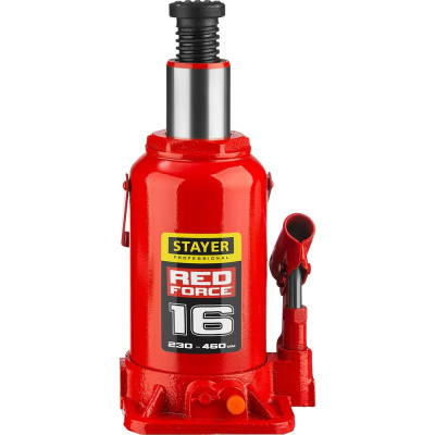 Гидравлический бутылочный домкрат STAYER RED FORCE, 16т, 230-460 мм