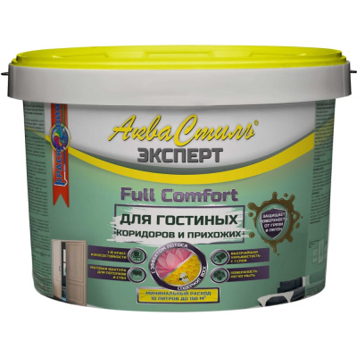 Краска для стен и потолков Красковия Аквастиль эксперт «full comfort» гостиные-коридоры "база а" 10л