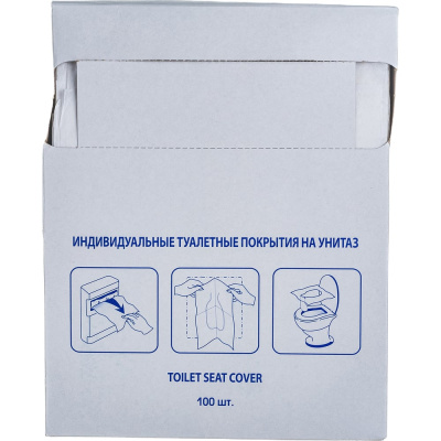Одноразовые покрытия на унитаз PATERRA 1/4 сложения,100 шт в упаковке 104-019 - покрытия для общественных туалетов