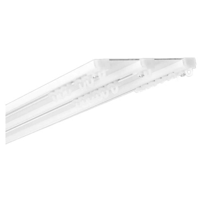 Карниз для штор LM DECOR D9 алюминиевый, трехрядный, потолочный, 250 см, белый