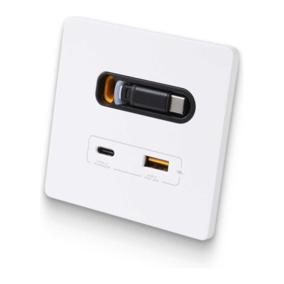 Зарядное устройство DORI кабель Type-C + USB-A + Type-C, белый