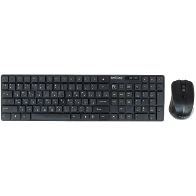 Комплект беспроводной клавиатура + мышь Smartbuy ONE 229352AG, USB, черный