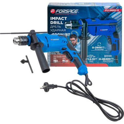 Дрель ударная электрическая Forsage (230V, 500W, 0-2900об/мин, патрон 1,5-13мм)