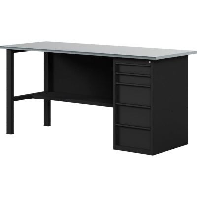 Верстак-стол BLACK с тумбой с ящиками, 1600 мм GREENBERG
