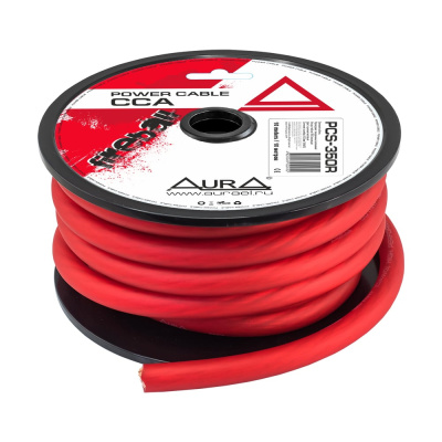 Кабель силовой AURA 0AWG/50мм2, 10м/катушка, красный PCS-350R