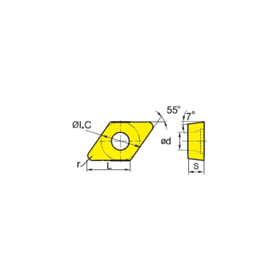 Пластина DCMT11t304-hr YBC252, 10 шт ZCC-CT