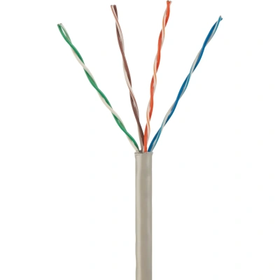 Кабель BigTech BT-CECR-012 CCA UTP 4 пары, кат.5e AWG25 PVC 100м сер