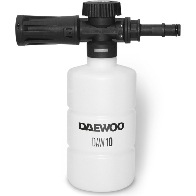 Пеногенератор Daewoo DAW 10 подключается к мойкам высокого давления Daewoo как насадка на пистолет. Пеногенератор