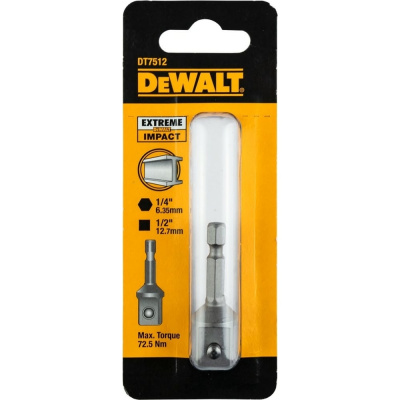 Адаптер шестигранник 1/4" - квадрат 1/2" DEWALT