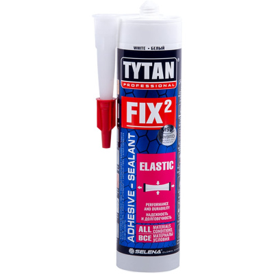 Клей-герметик TYTAN Professional Fix2 Elastic, 290 мл, белый