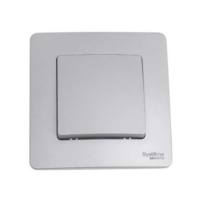 1-клавишный переключатель Systeme Electric BLANCA 10А, 250B, АЛЮМИНИЙ