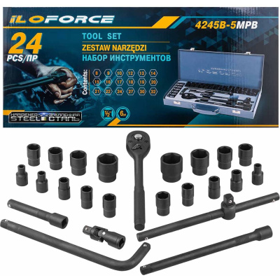 Набор инструментов iLOFORCE 24 предмета 1/2", 6гр., 8-32мм