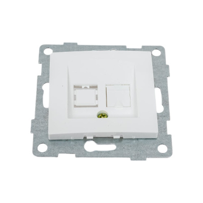 Телефонная розетка GUSI ELECTRIC Bravo RJ12, одинарная, СУ, белая С10Т1-001