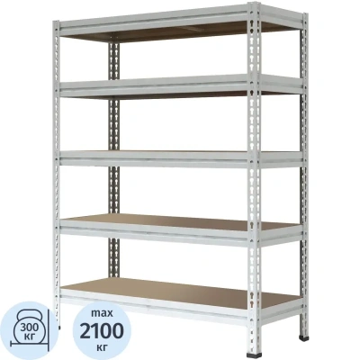 Стеллаж металлический P_МС-Т 15515-2.5 с 5-ю полками 1550х535х2500