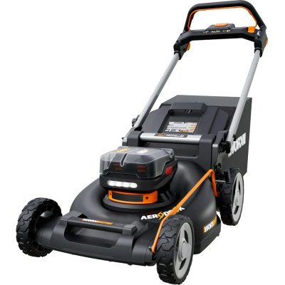 Газонокосилка самоходная аккумуляторная бесщеточная WORX 40В, 51см, 5Ач х2, ЗУ 2А х2, коробка WG760E