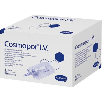 Повязка д/фикс.катетера 8х6см 50шт/уп COSMOPOR I.V. 9008055