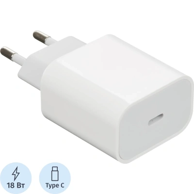Зарядное устройство BigTech 18W,Type-C, белый BT-JCHR-001/C-IPN539