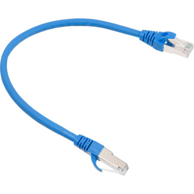 Патч-корд Advant Ethernet CAT6a, 2xRJ45, S/FTP, 4 пары (AWG26), оболочка LSZH, длина 0.3 м, цвет: синий