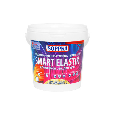 Эластичная шпатлевка-герметик для OSB SOPPKA SMART ELASTIK 1кг СОП-Шов1