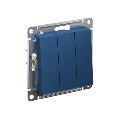 3-клавишный выключатель Systeme Electric Atlasdesign аквамарин