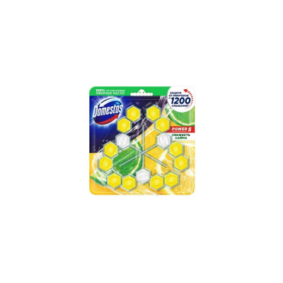 Блок для очищения унитаза трио DOMESTOS свежесть лайма 10x3X55Г